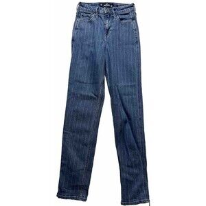 Hollister Vintage Stretch Ultra High-Rise Mom Jean Women's 24x27 Blue Striped